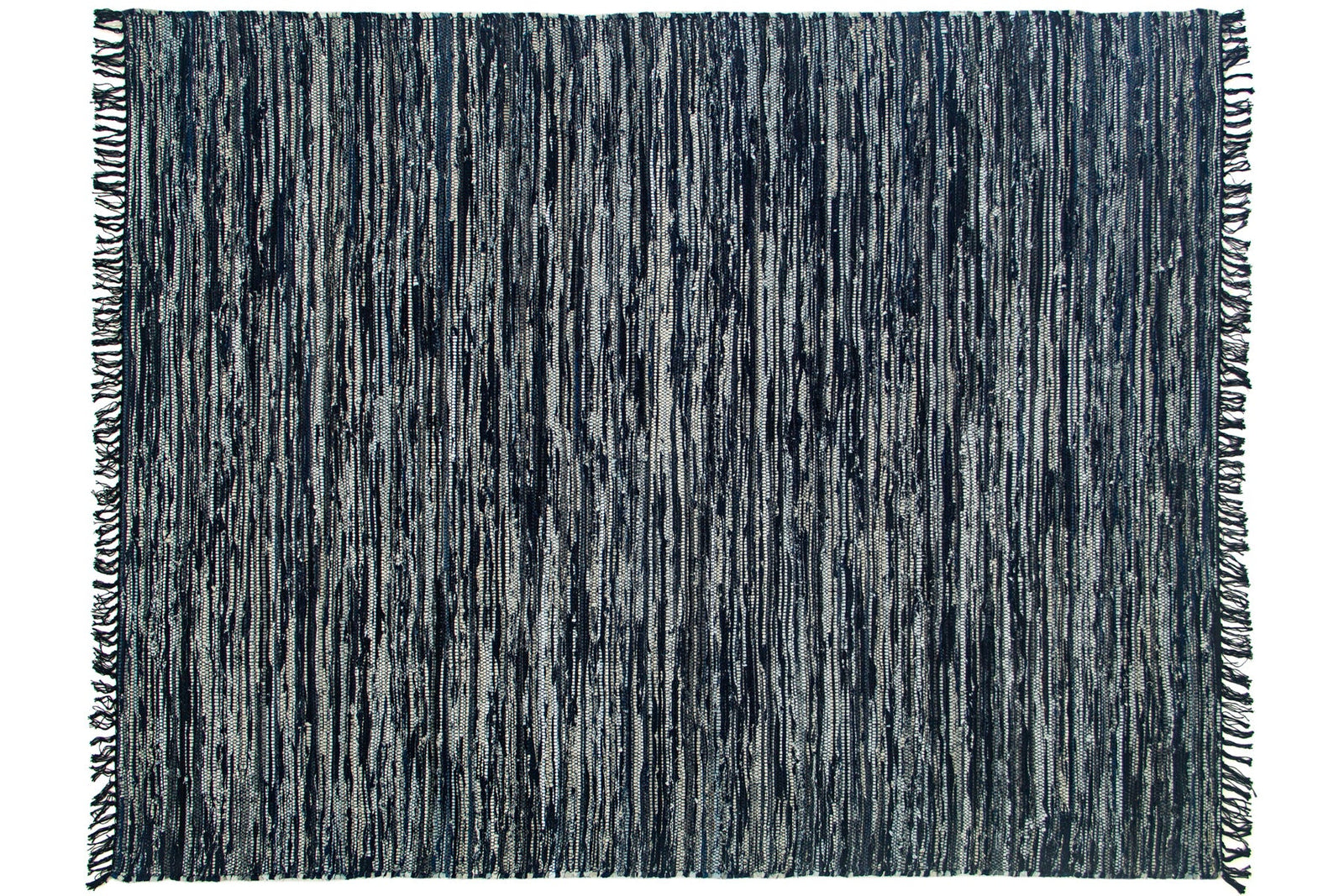 Machine Washable Rug of Recycled Denim, Navy Blue - Bootcut - Revival™