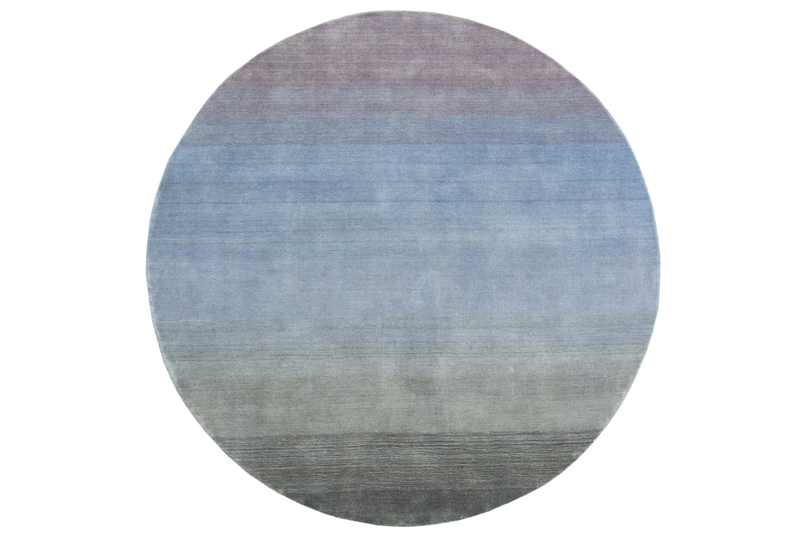 Round Ombre Wool Rug, Gray & Blue - Blue Hour - Revival™