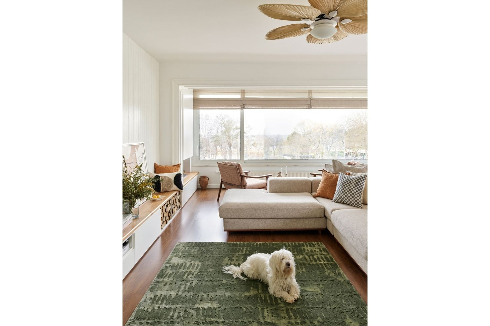 Machine Washable Rug, 100% Recycled, Kid & Pet Friendly - Shell