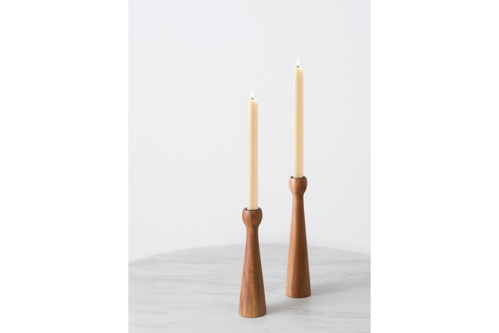 Handturned Wood Candlestick - natural STA