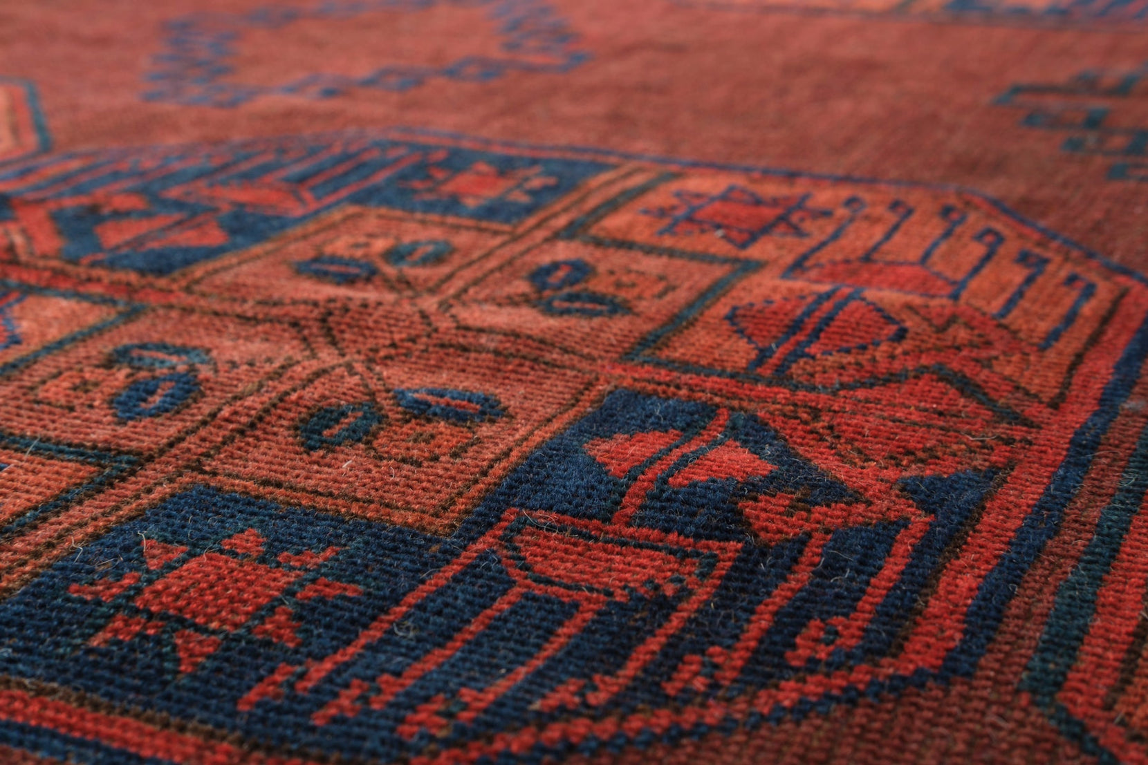 Vintage Red Runner Rug, Traditional Turkmen Extra Long Kitchen