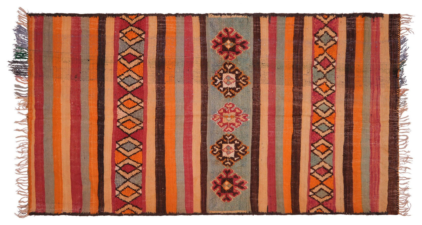 5'2 X 9'0 Vintage Moroccan Kilim Rug, Multicolor - Joane - Revival™