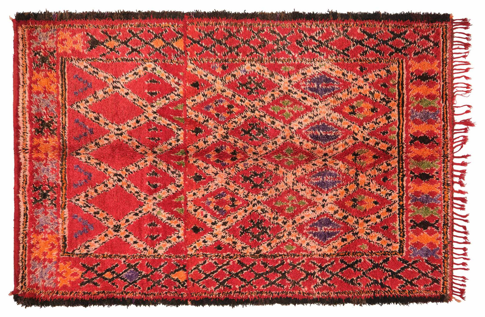 Raffinaderi Regelmæssigt sympati 6'7" X 10'0" Vintage Moroccan Rug, Red - Navaratham - Revival™