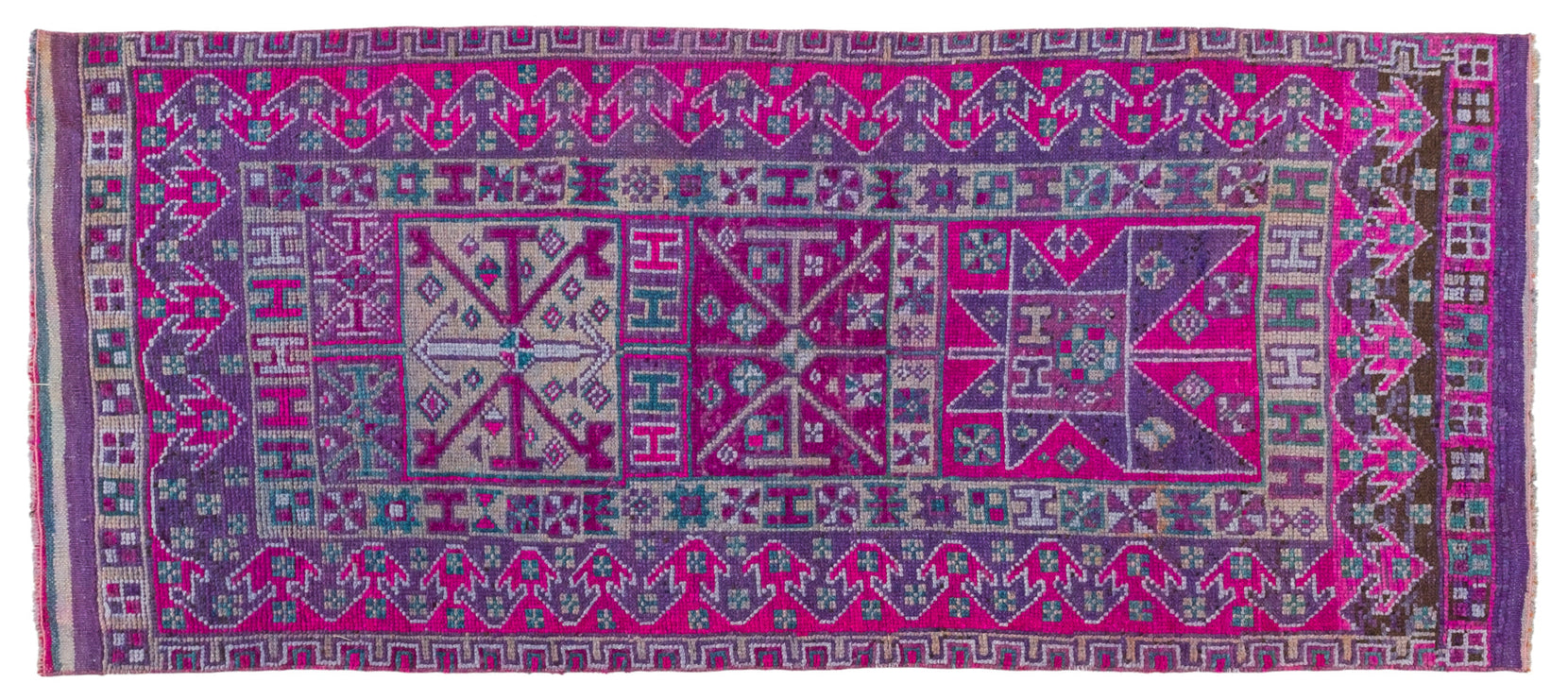 3' X 7' Vintage Turkish Runner Rug, Pink - Amaranthae - Revival™